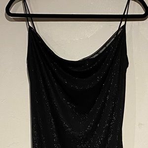 Sparkling little black dress.